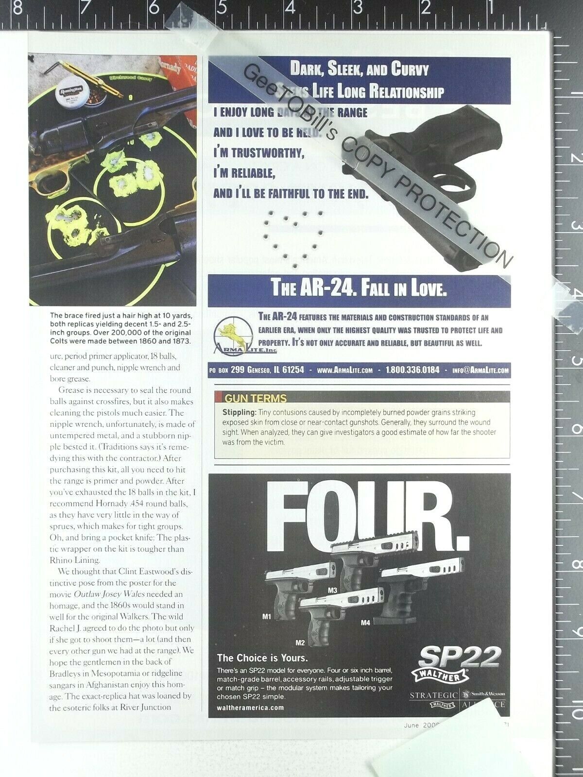 2008 ADVERTISING for Wather SP22 M1 M2 M3 M4, Arma Lite AR-24 pistol gun handgun
