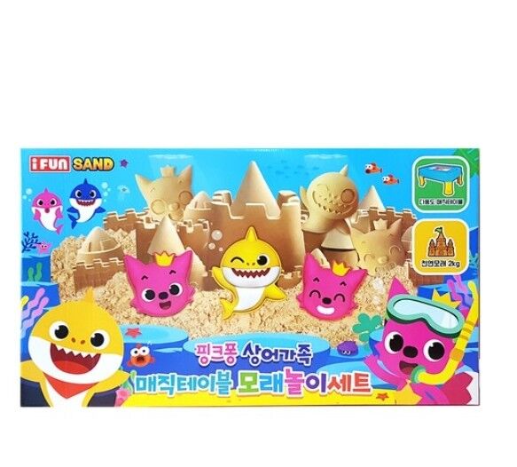 Pinkfong Shark Family Magic Table Sand Play Set Magic Sand Toy For Baby & Kids