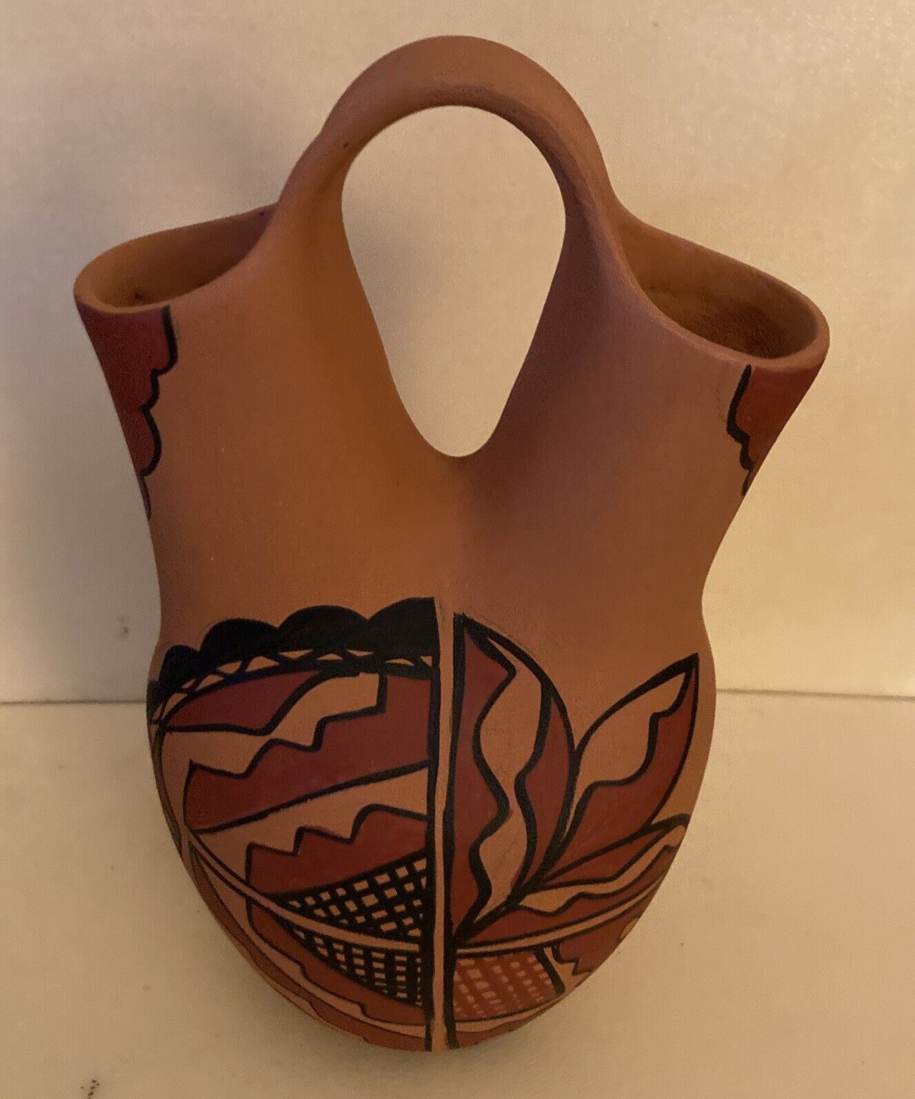 Naranjo LaGuna  Pueblo  Native American Pottery Wedding Vase Vessel 8”