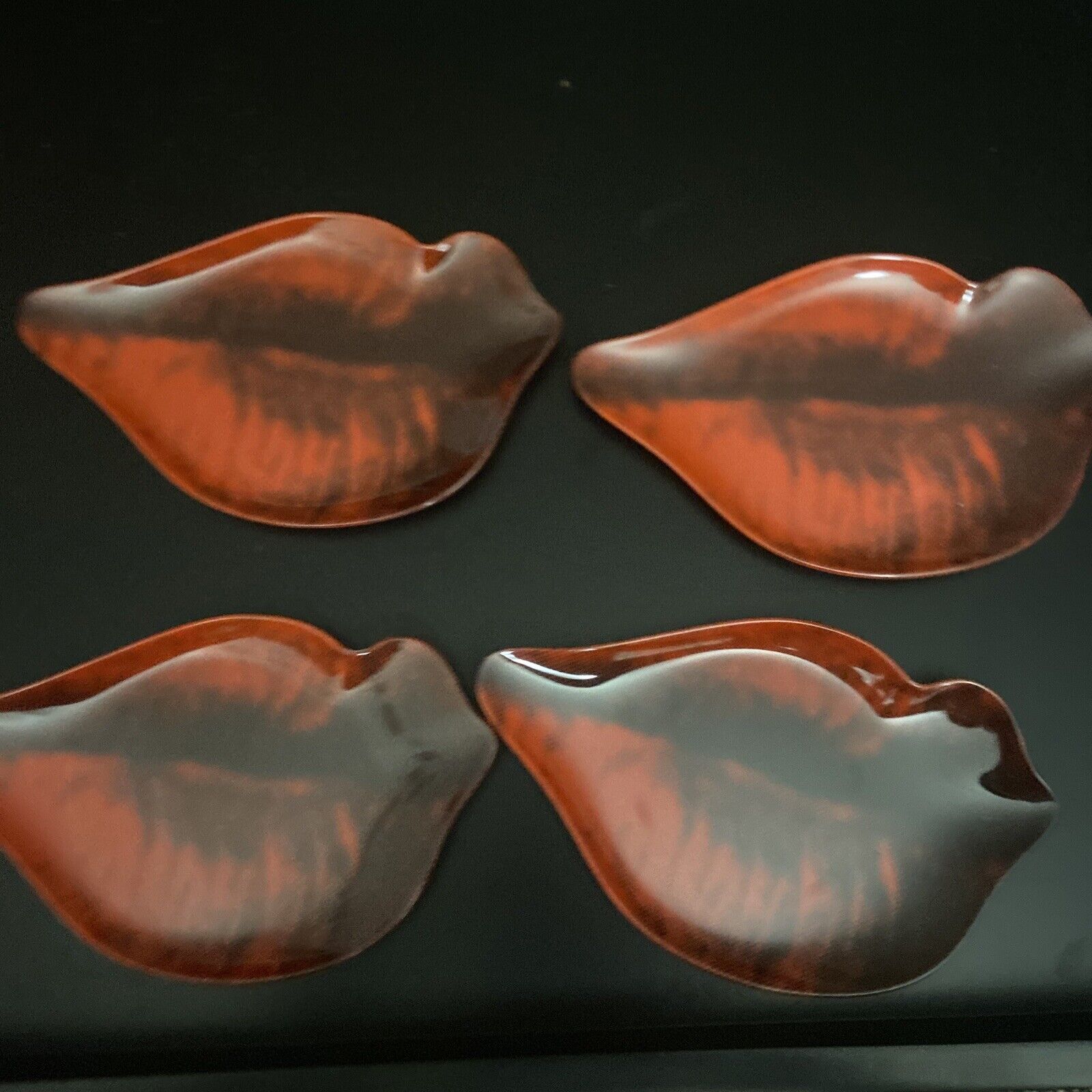 Andy Warhol Precidio Objects Marilyn Monroe Melamine Red Lip Plates Set of 4