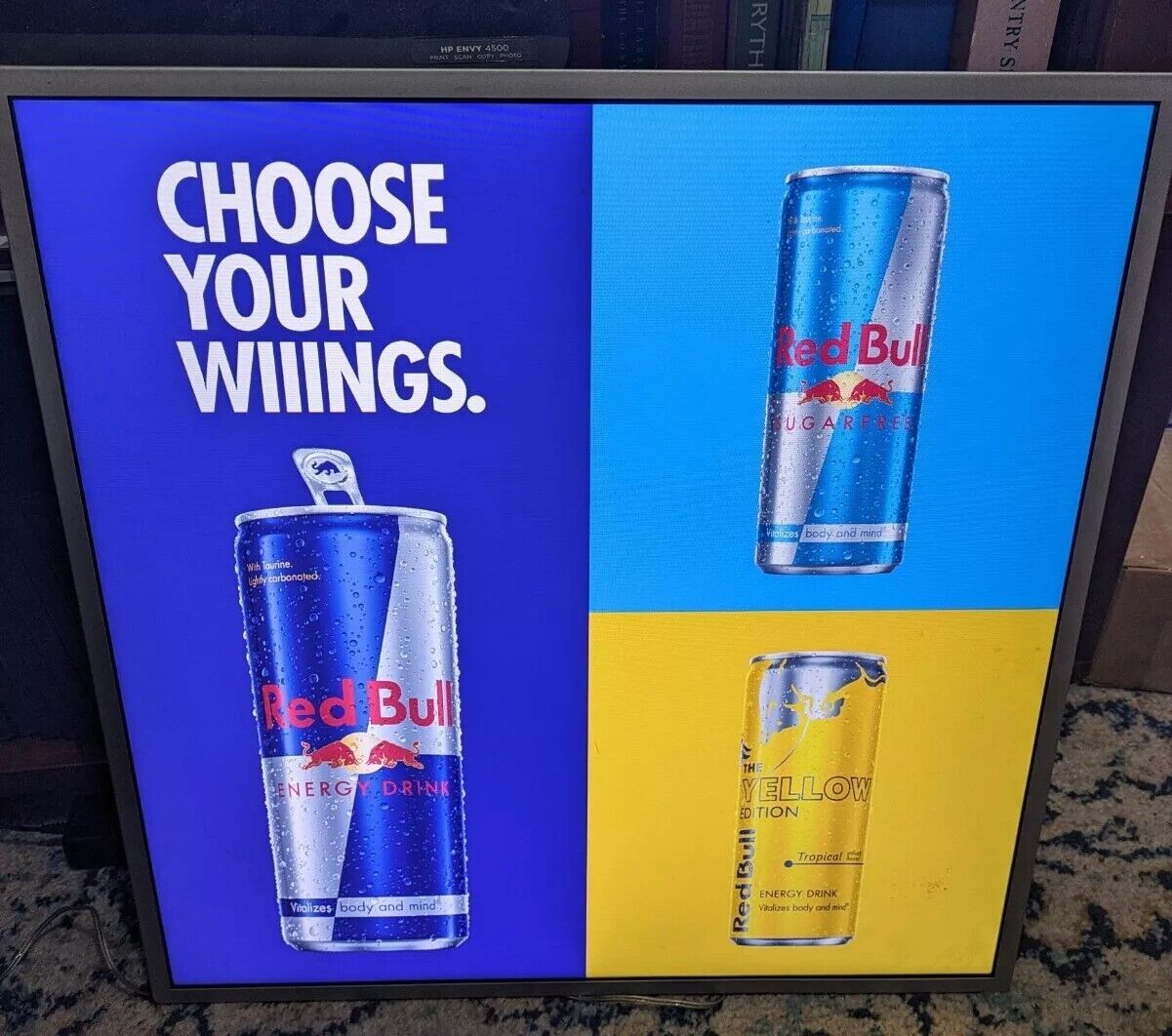  Red Bull Energy Drink Monitor Sign 19.75\