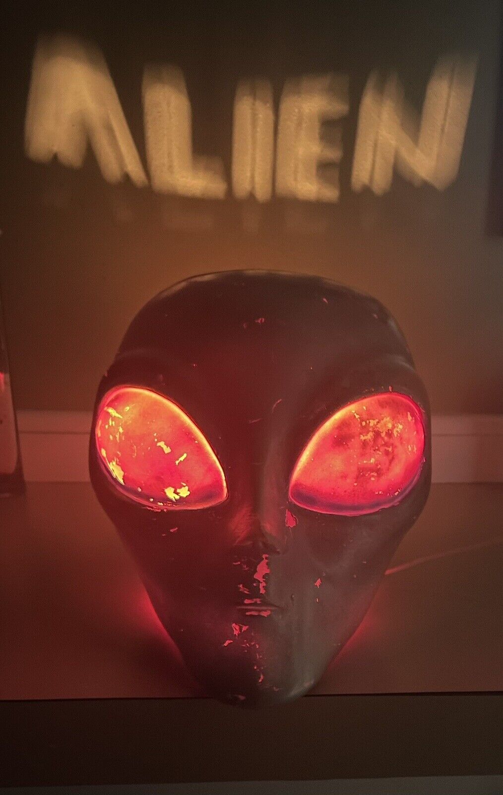 VTG Alien Monster Head Light Up Lamp 1995 Trendmasters Foam Halloween SciFi 90s