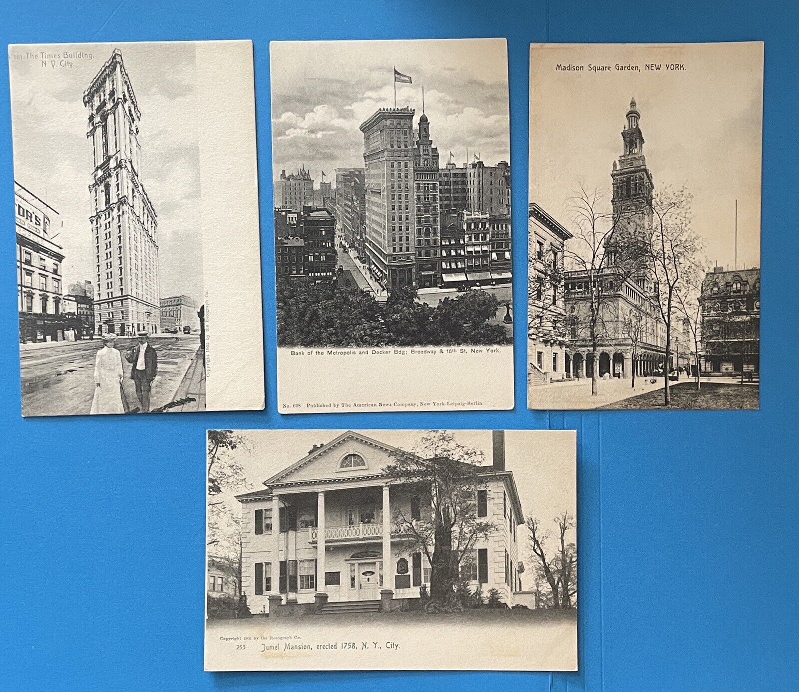 Lot of 4 Vintage Postcards New York City SKYSCRAPER Buildings NYC NY