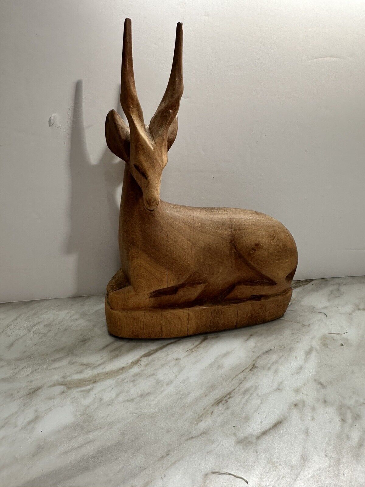 Vintage MCM Hand Carved Gazelle