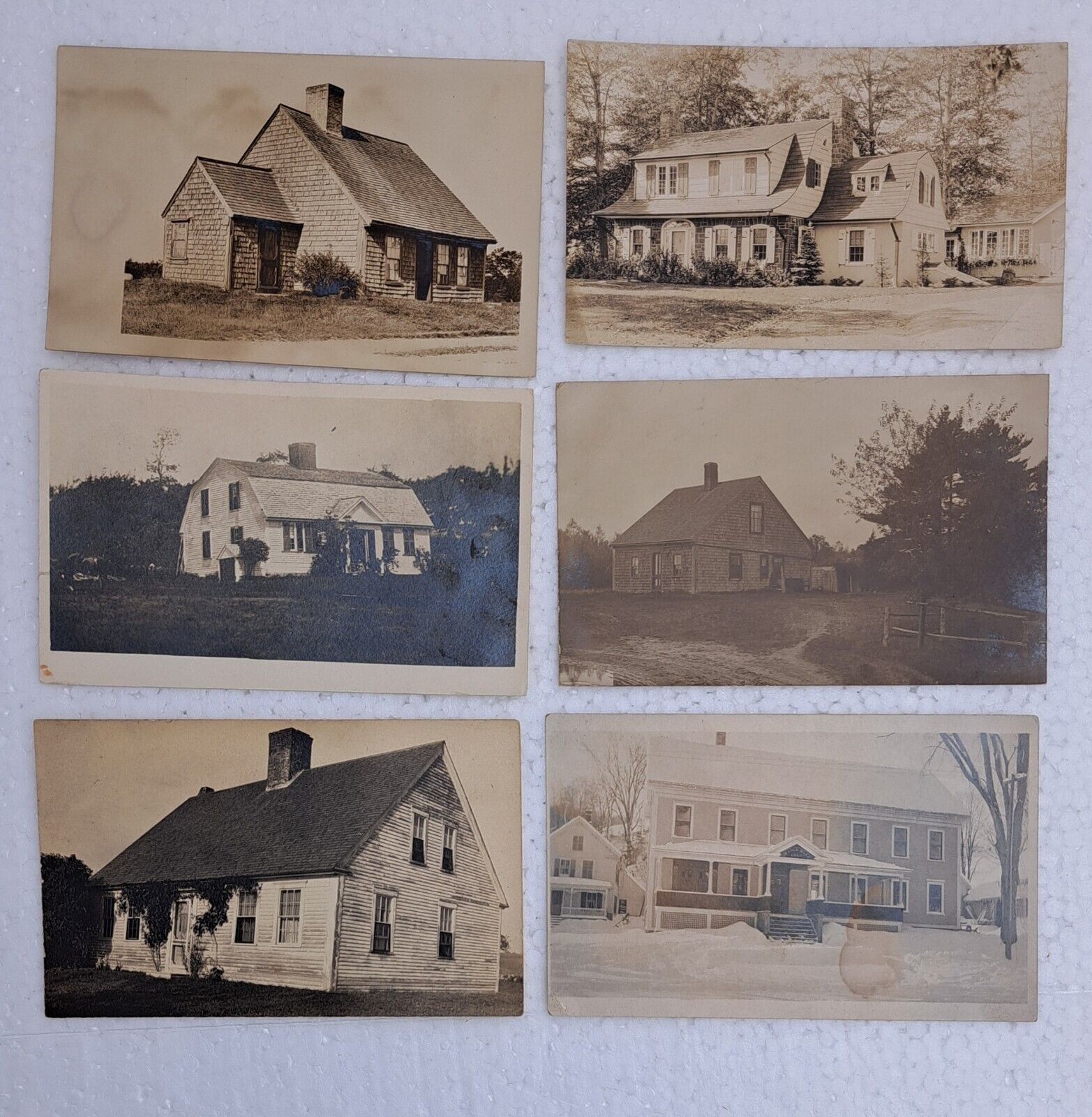 Lot of 6 RPPC Real Photo Postcards Homes Early 1900s ?