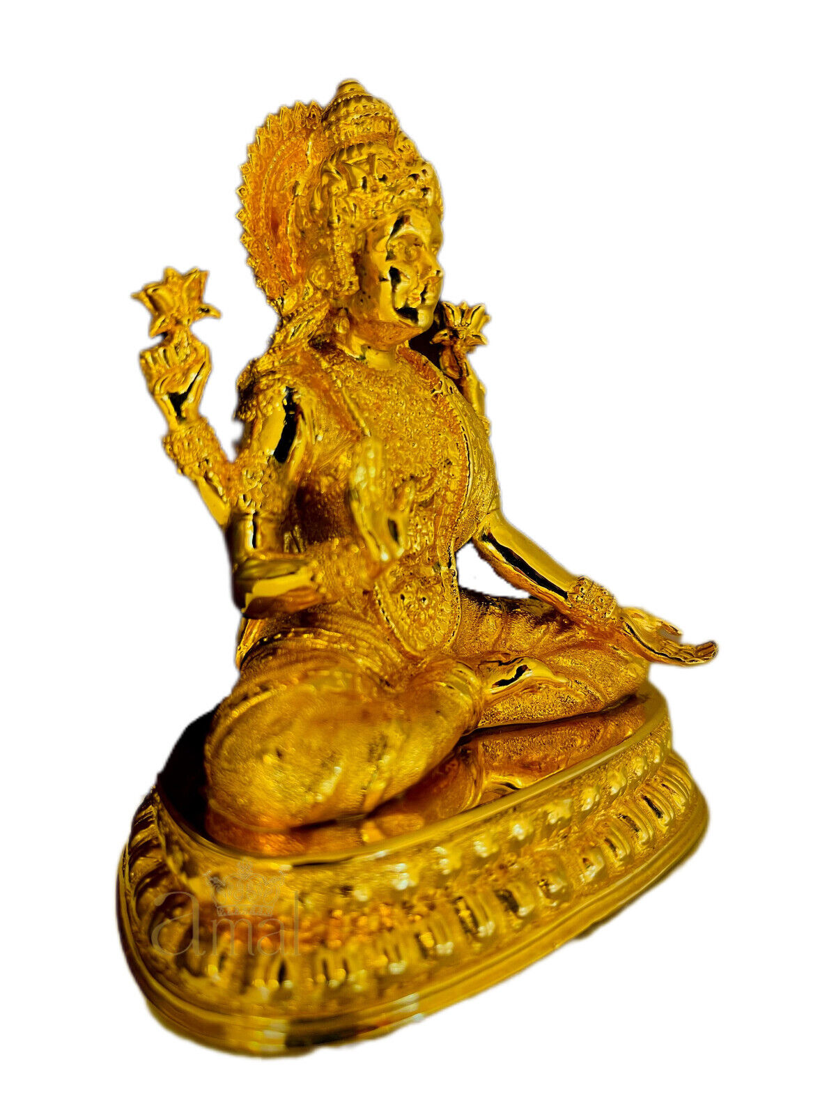 Gods Lakshmi Statue 24K Real Gold Plated