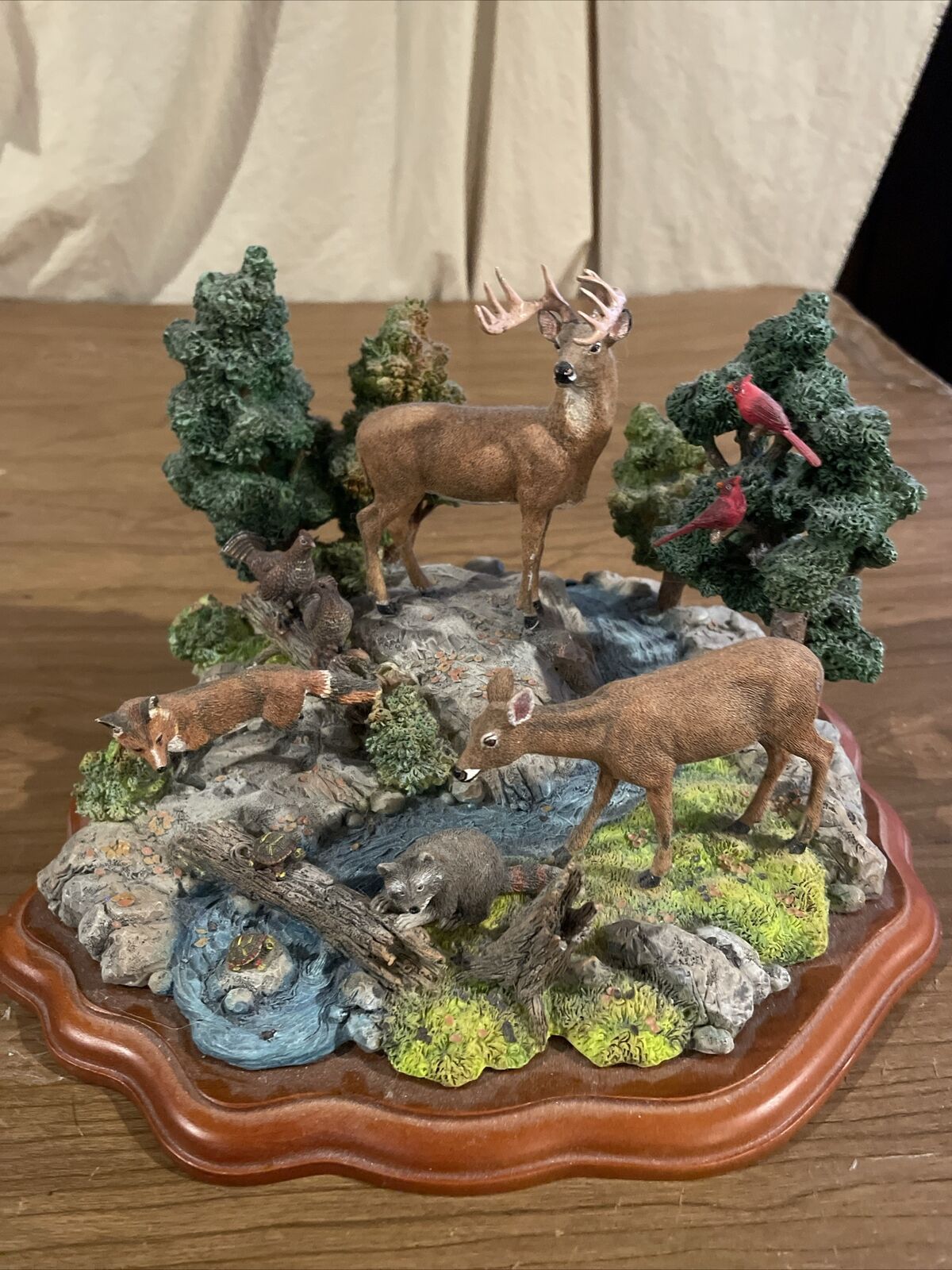 DANBURY MINT - WOODLAND HARMONY - BEAUTIFUL FOREST ANIMALS SCULPTURE WITH BASE