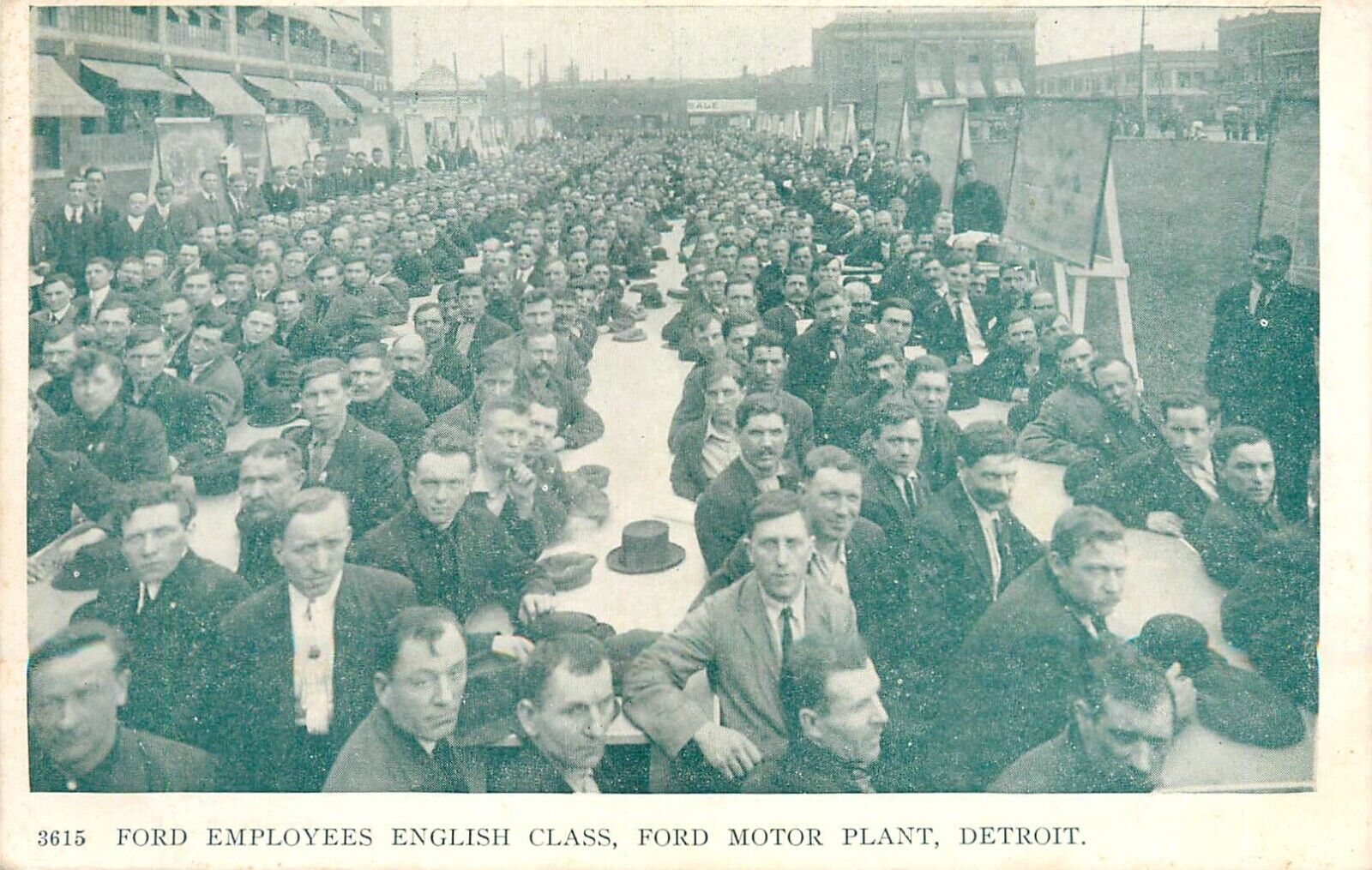 c1910 Ford Employees English Class, Detroit, Michigan Postcard - Very Rare