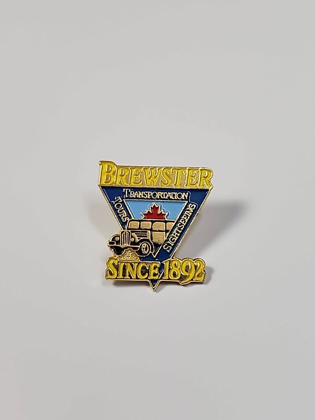 Brewster Since 1892 Tours Transportation Sightseeing Travel Souvenir Lapel Pin