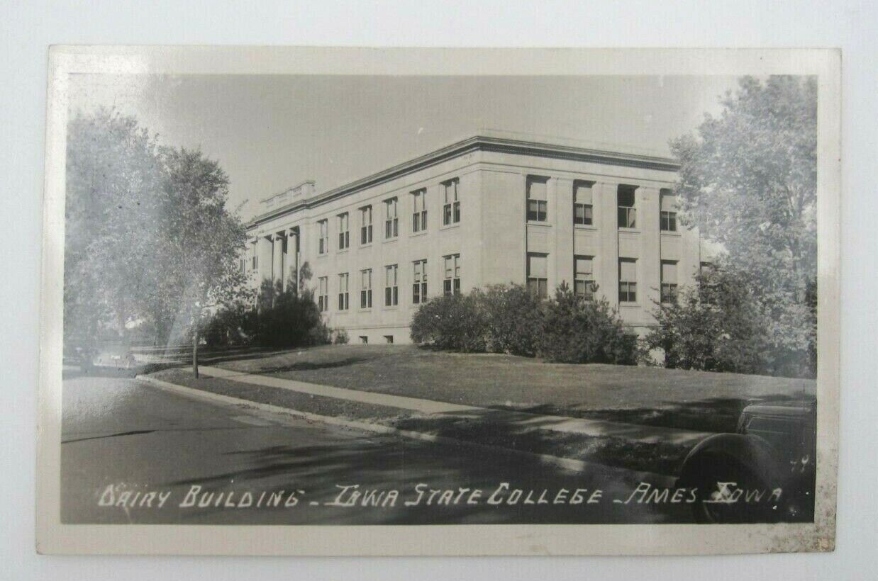 Vintage Dairy Building Iowa State College Ames Iowa RPPC Postcard