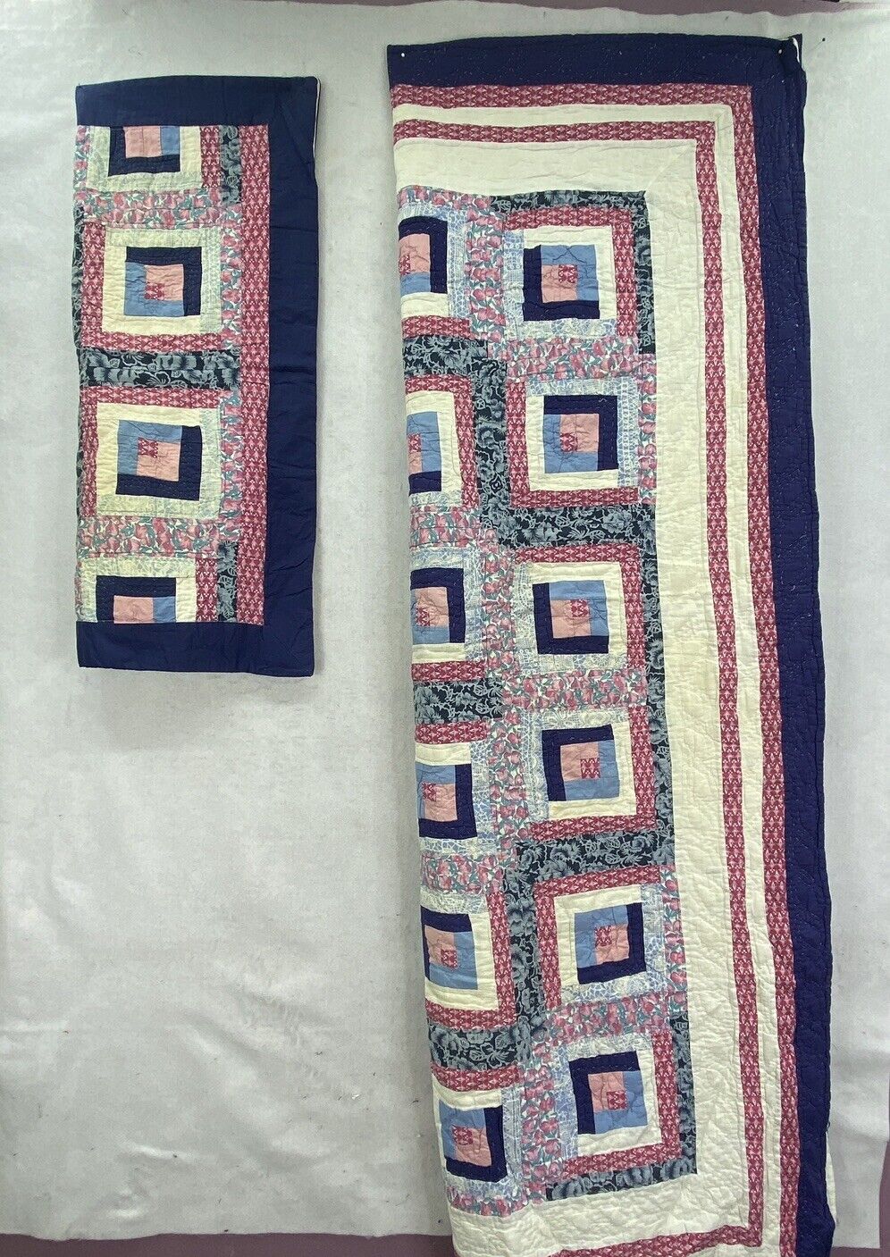 Vintage Twin Arch Quilts & Sham Elmsford NY Original Handmade Hand Sewn 82X66