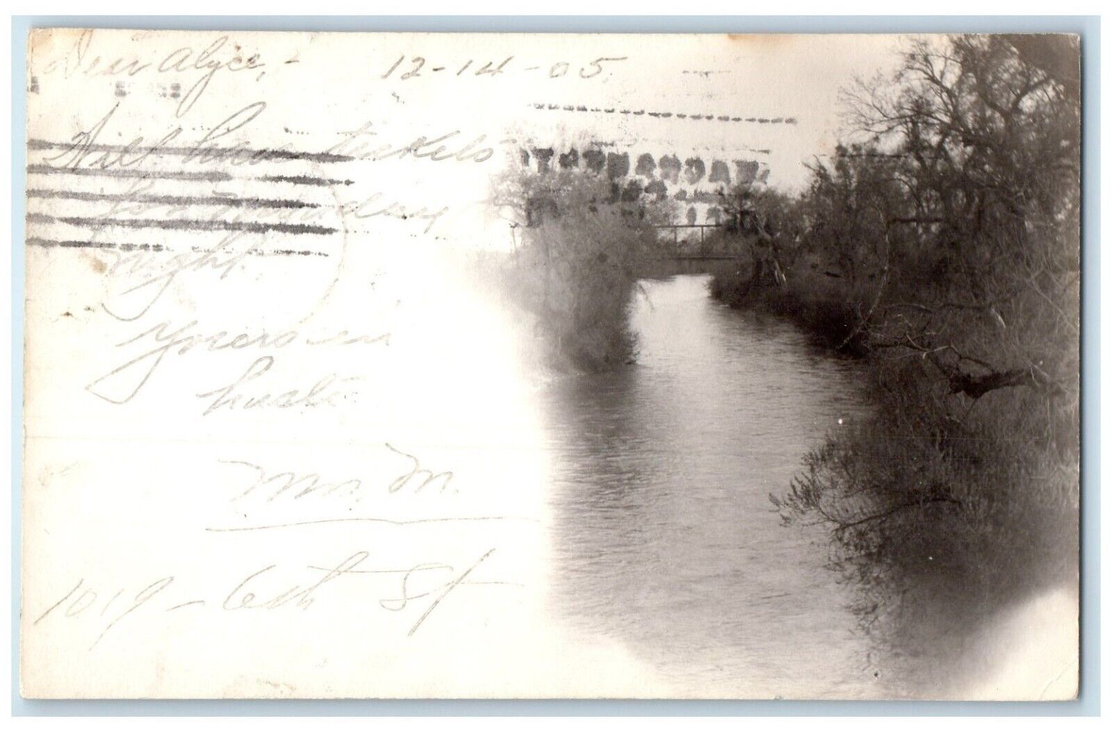1905 View River Bridge Sacramento California CA RPPC Photo Antique Postcard