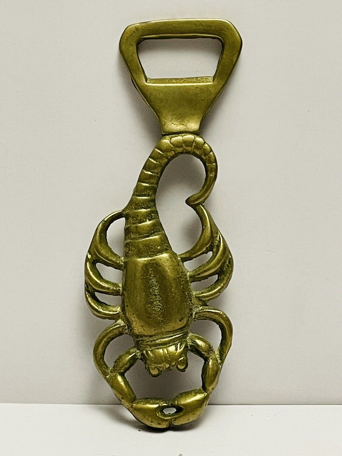 Vintage Brass Scorpion Bottle Opener Bartender Church Key
