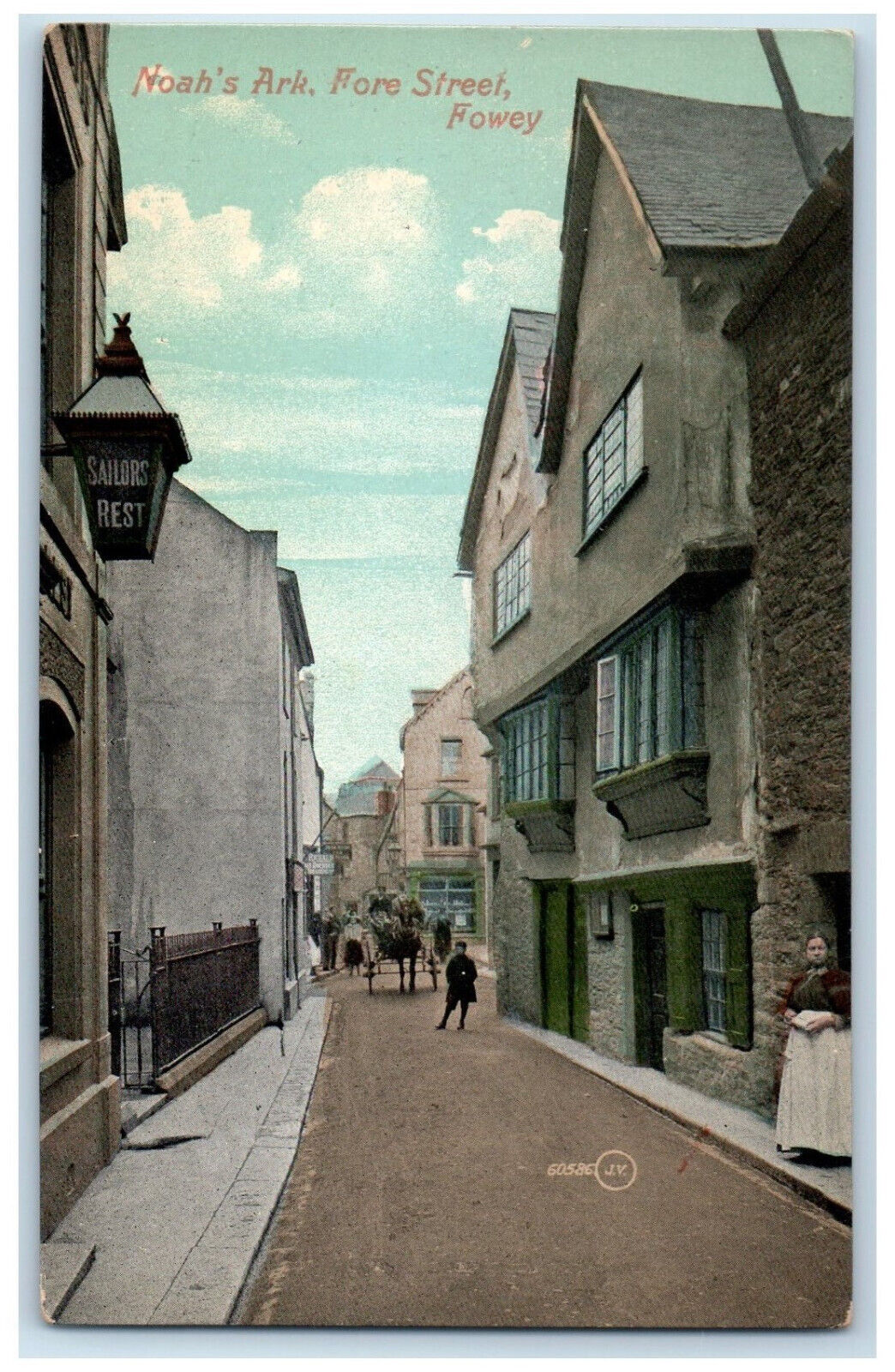 c1910 Noah\'s Ark Fore Street Fowey England Valentines Series Postcard
