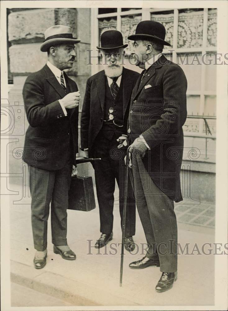 1922 Press Photo Finance Agents From Belgium: Beselmans, Philippson & Delacroix