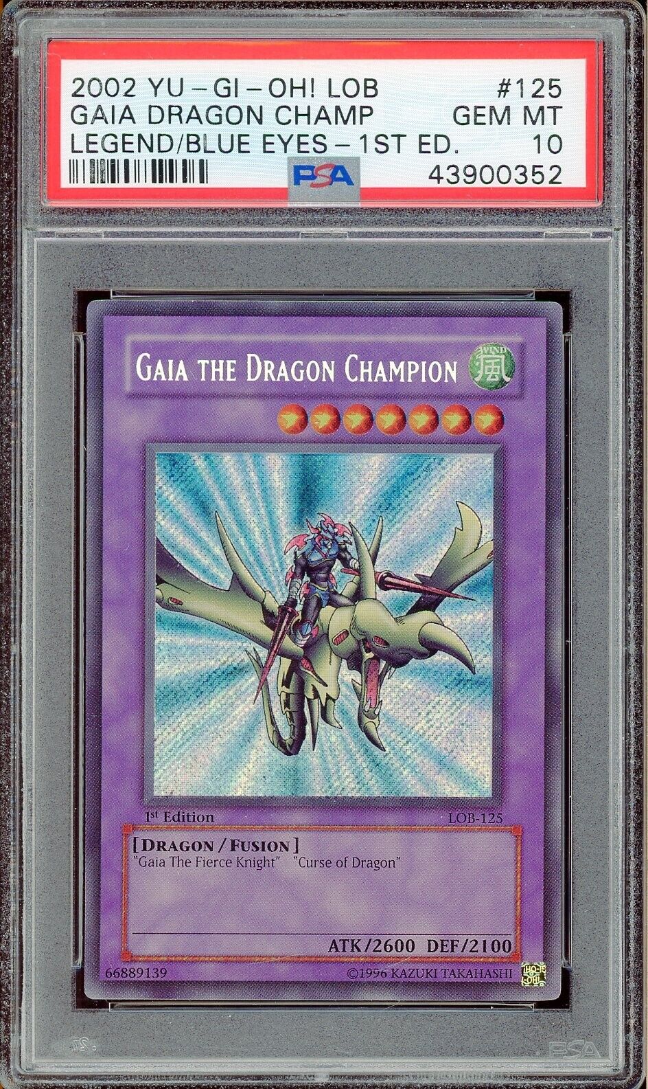 Yugioh Gaia the Dragon Champion 1st LOB PSA 10 GEM MINT