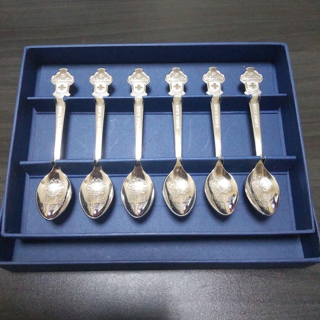 BUCHERER ROLEX Commemorative Silver Spoon Set of 6 ROLEX BUCHERER NEW