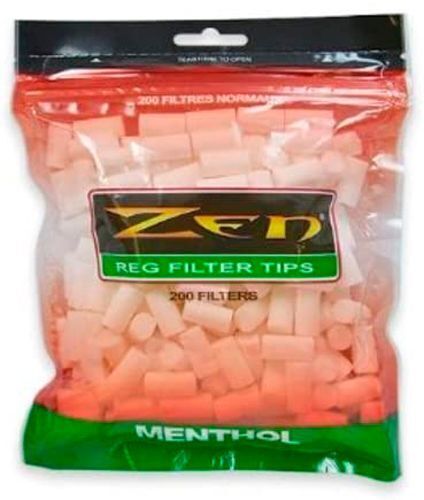 Zen Green Regular Hand Rolled Cigarette Filter Plug Tips 8mm - Bag of 200 - 6001