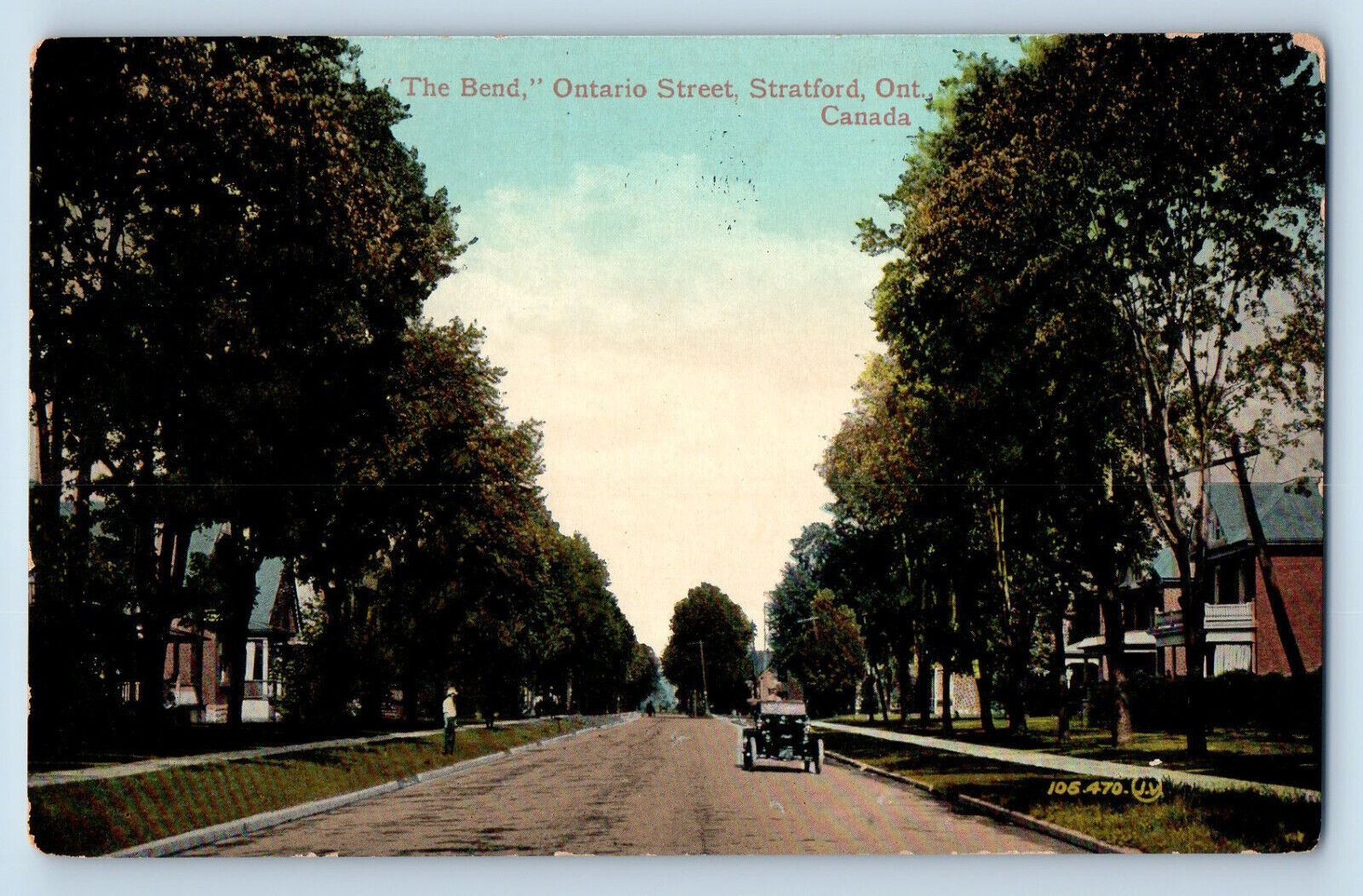Stratford Ontario Canada Postcard The Bend Ontario Street c1910 Antique Unposted