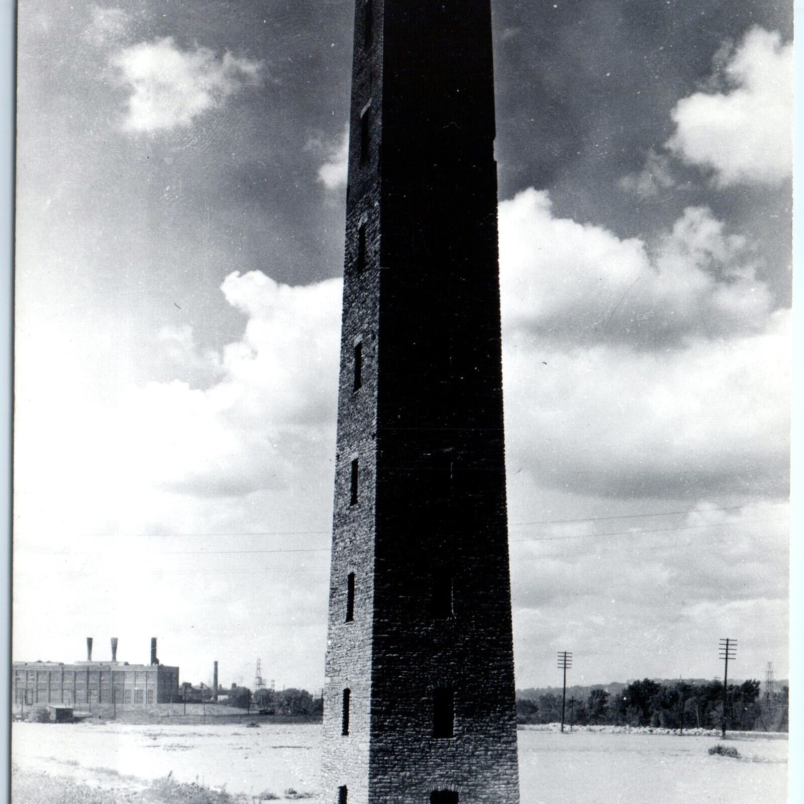 c1940s Dubuque, IA RPPC Old Shot Brick Tower Real Photo Civil War Postcard A93