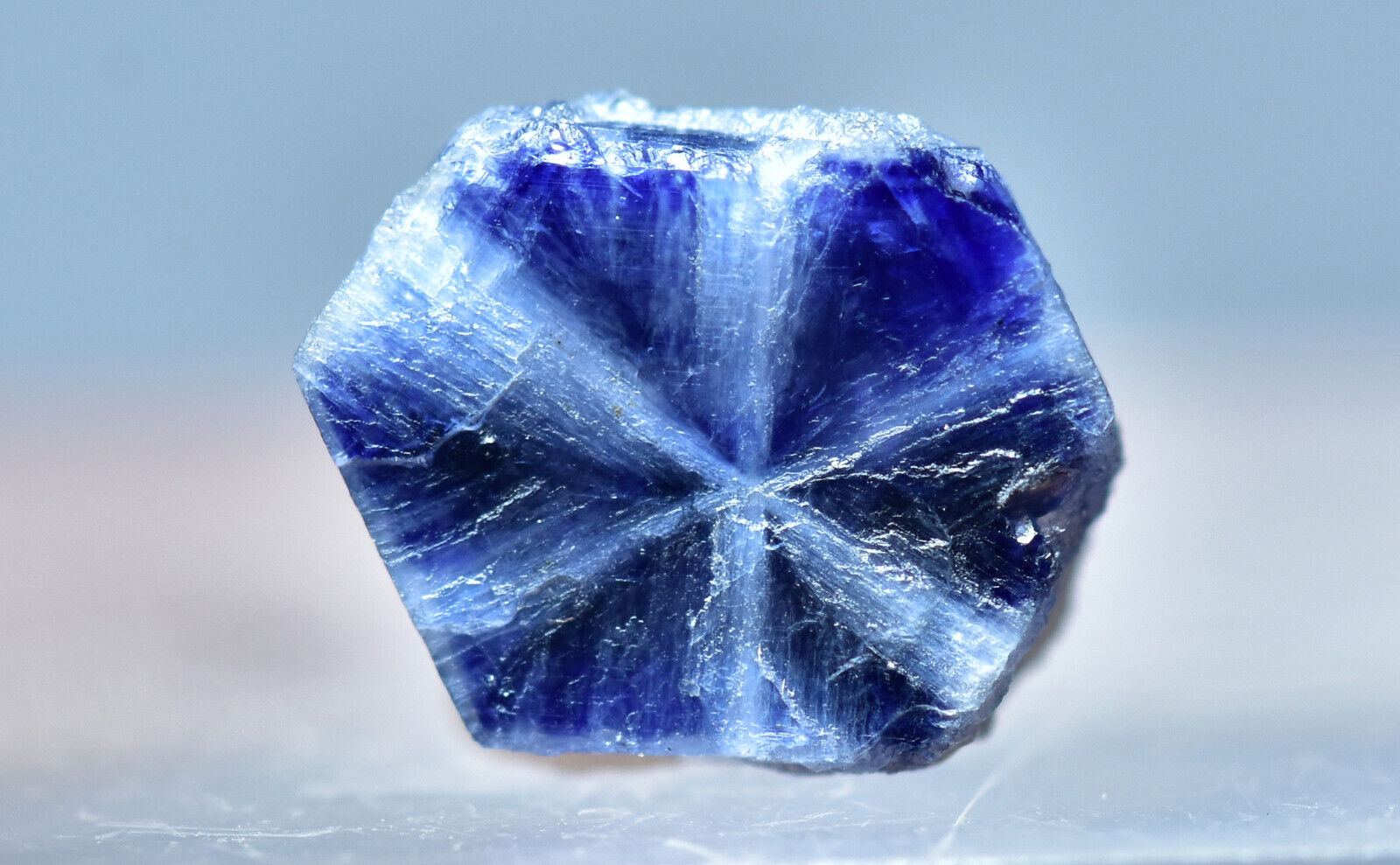 Rare Natural Unpolished Trapiche Sapphire Crystal 3.65 Carat
