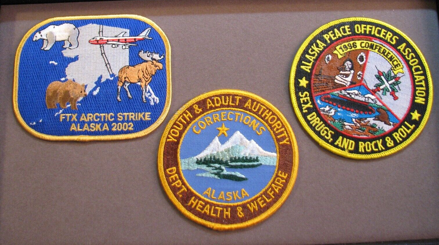 LOT of 3 STATE of ALASKA Specialty Collectible Police Patches #A-SPC