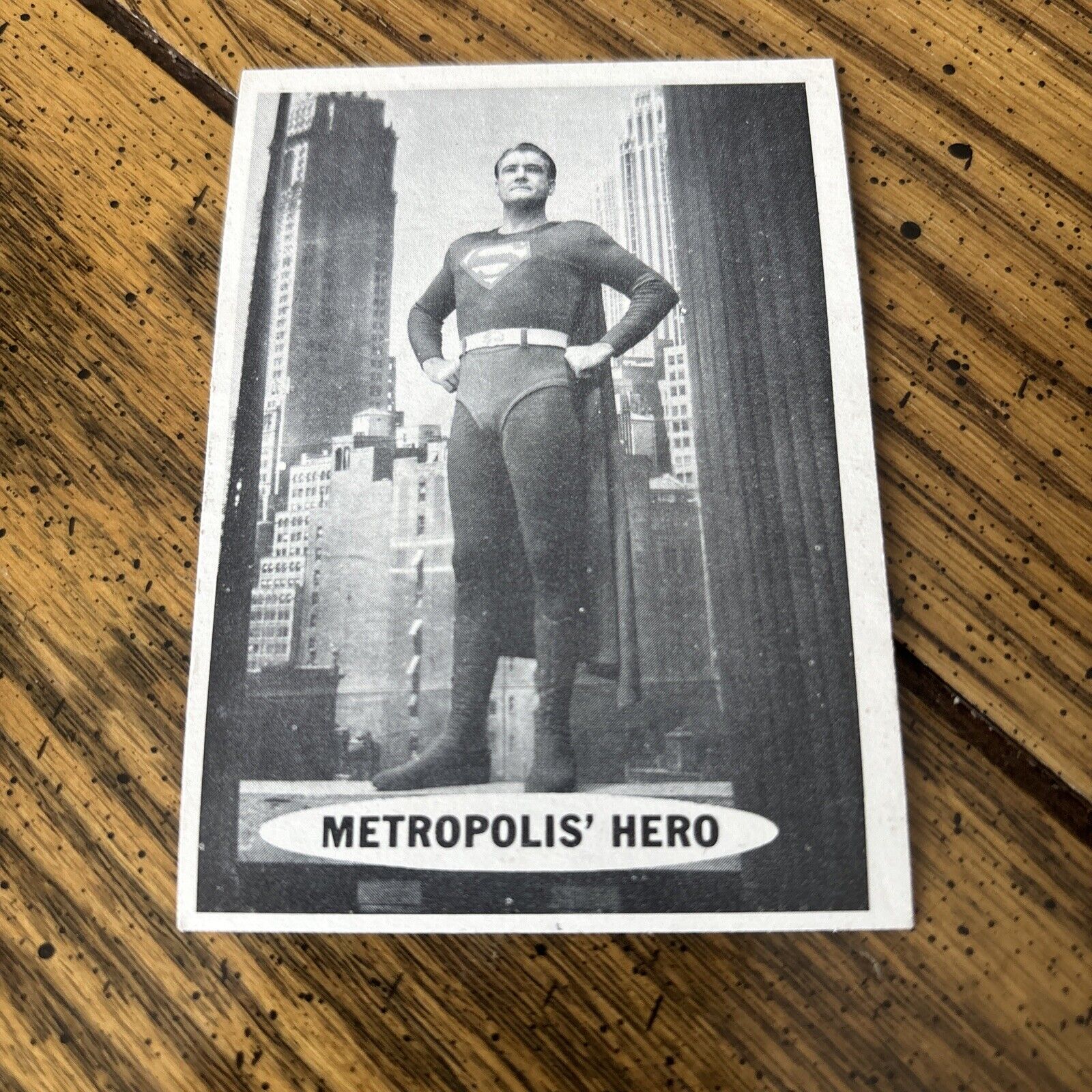 SUPERMAN card #9 Topps 1966 DC Comics TV George Reeves Metropolis Hero