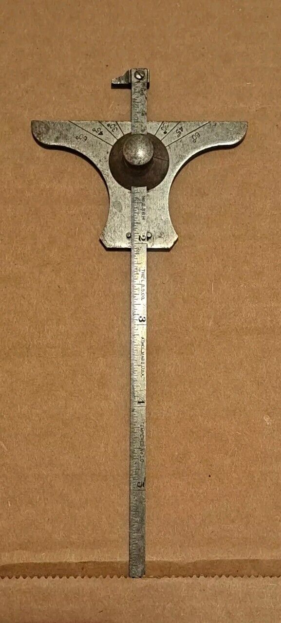 Vintage LS Starrett 236H Combination Steel Rule Depth and Angle Gages