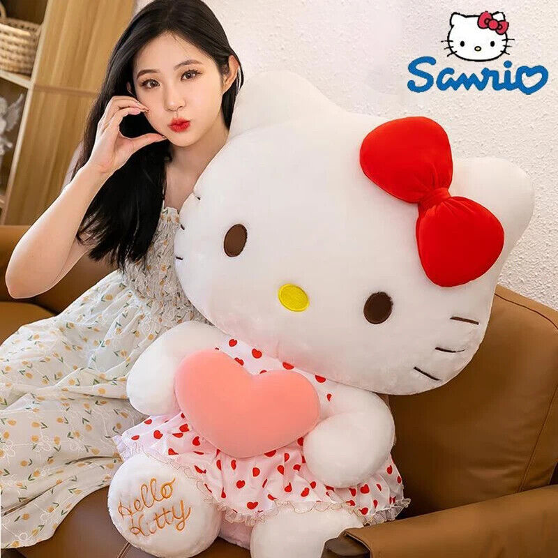 50 CM Sanrio Cartoon Hello Kitty Plush Doll Anime Sheer Dress Big Cute