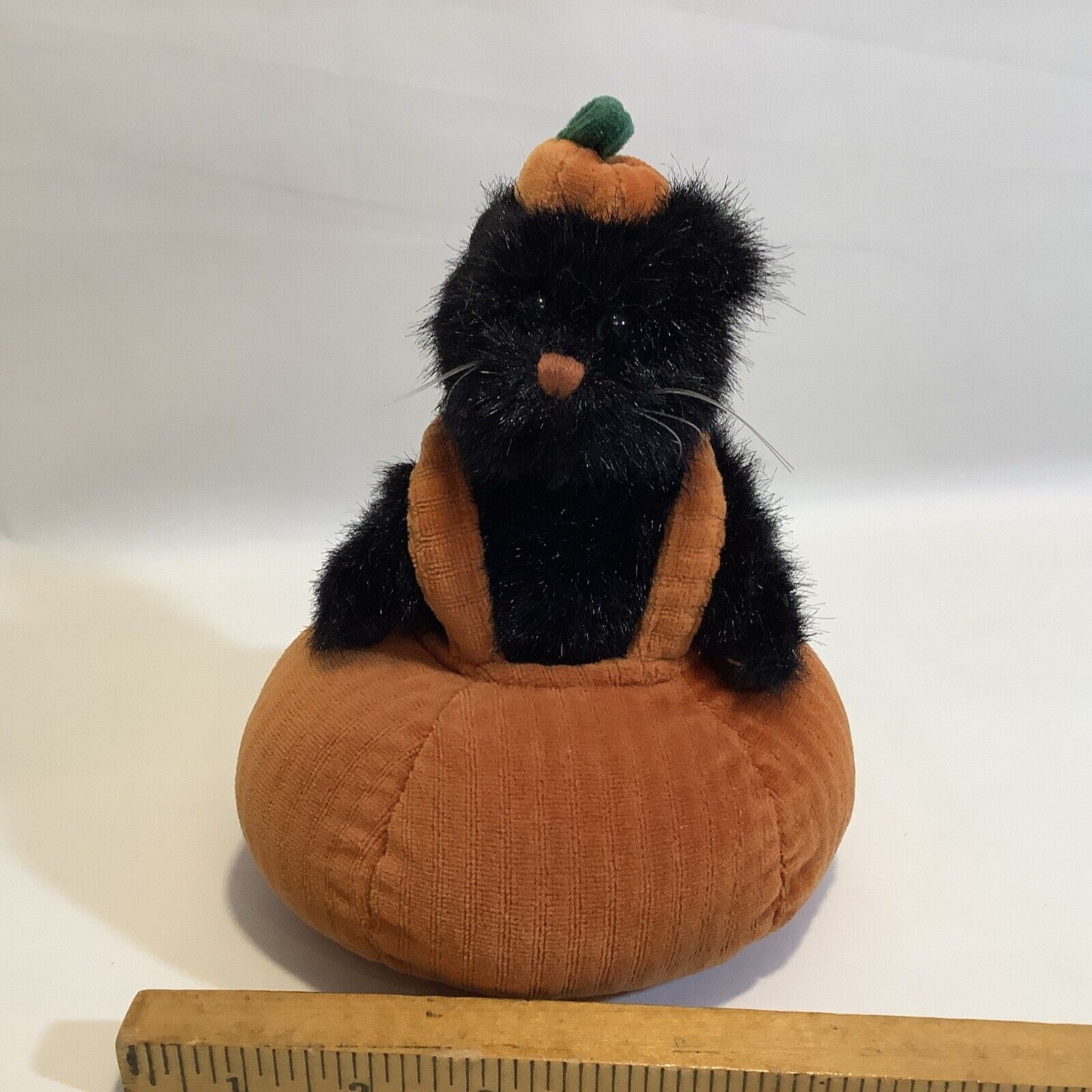 BOYDs BEARS Halloween “Inkley” BLACK CAT In Pumpkin Costume VGUC See Photos