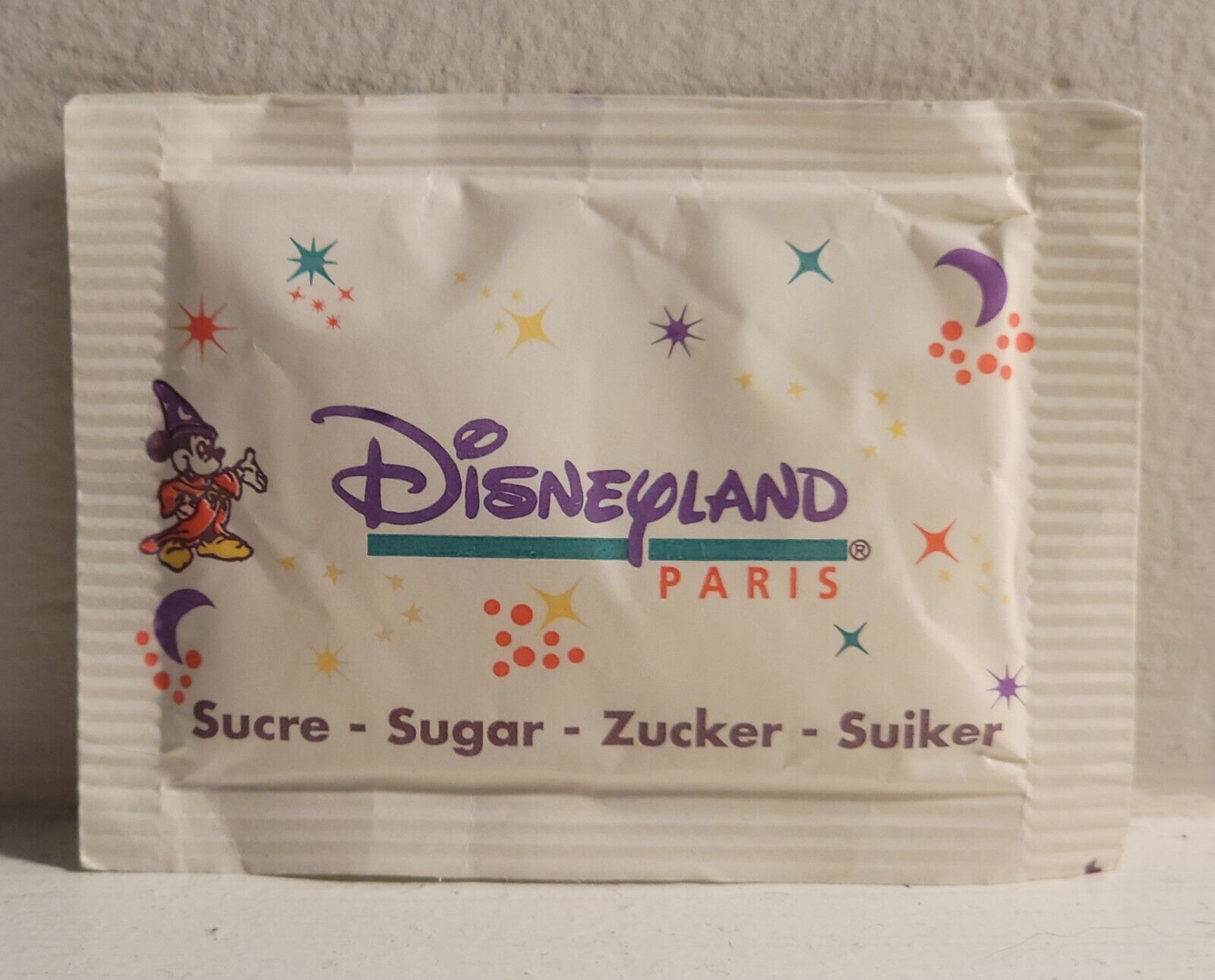 Euro Disneyland Paris Vintage Rare Unopened Sugar Packet 1990\'s Mickey Mouse