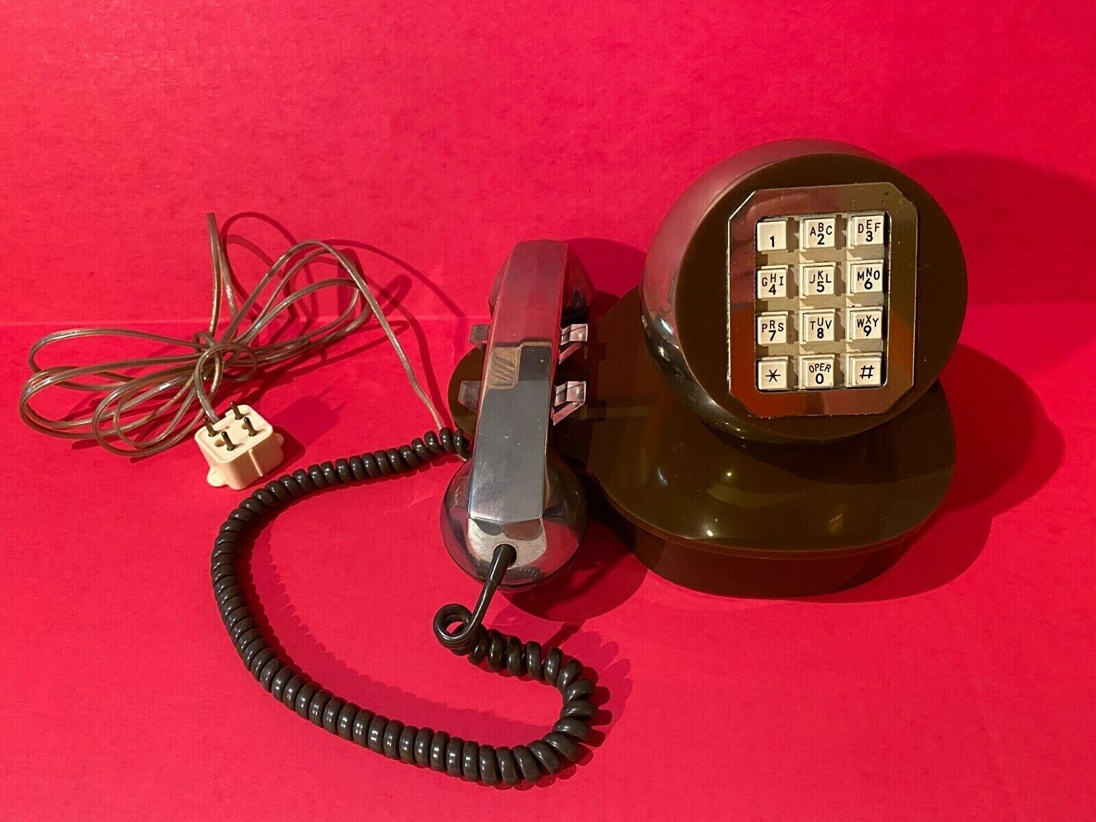 Mid Century Modern Lido Brown Tone Phone by TeleConcepts 