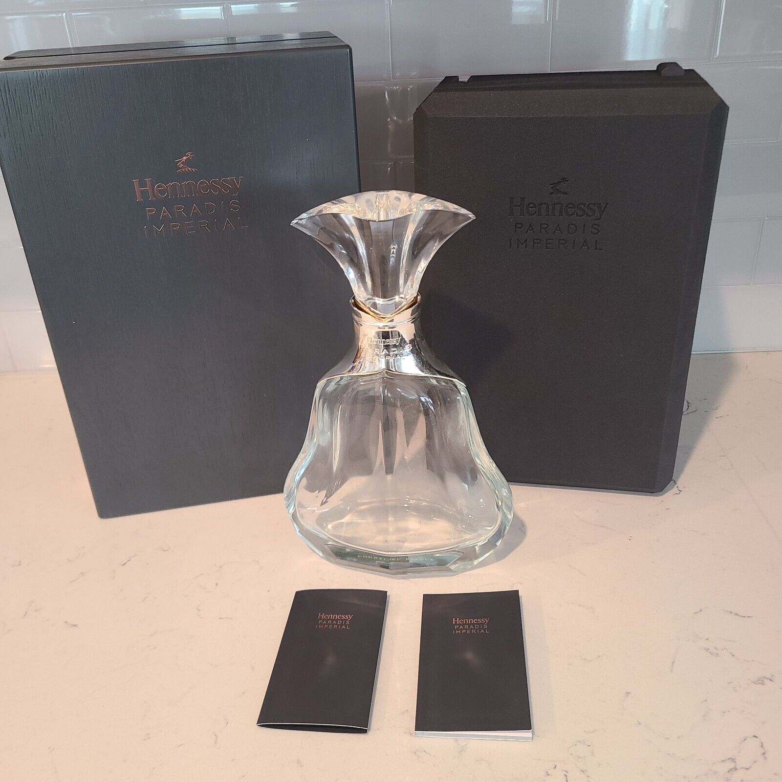 Hennessy Paradis imperial Cognac Crystal Display Bottle W/box 