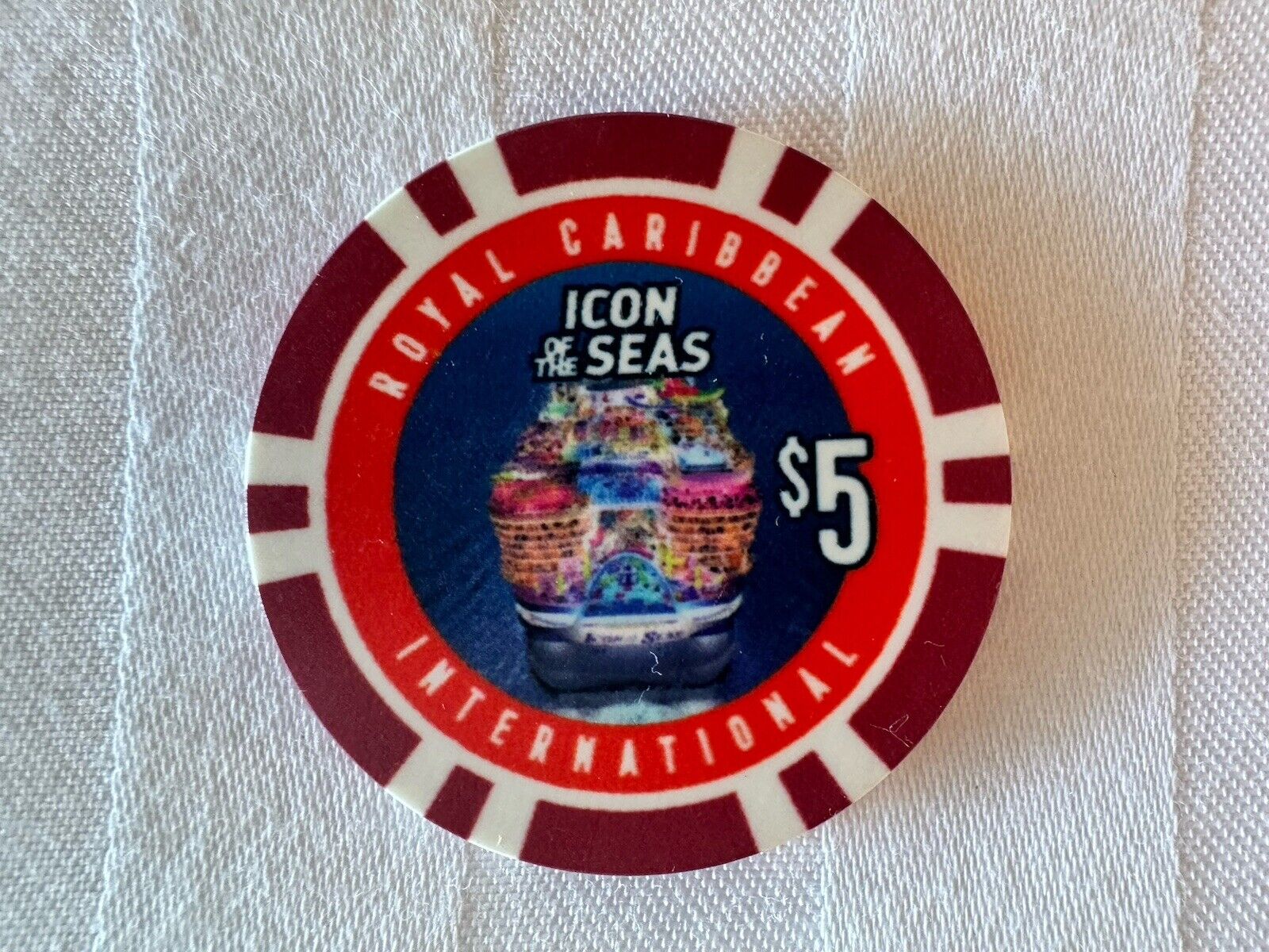 ICON Of The SEAS Royal Caribbean $5 CASINO ROYALE Poker Chip  Newest Ship Craps