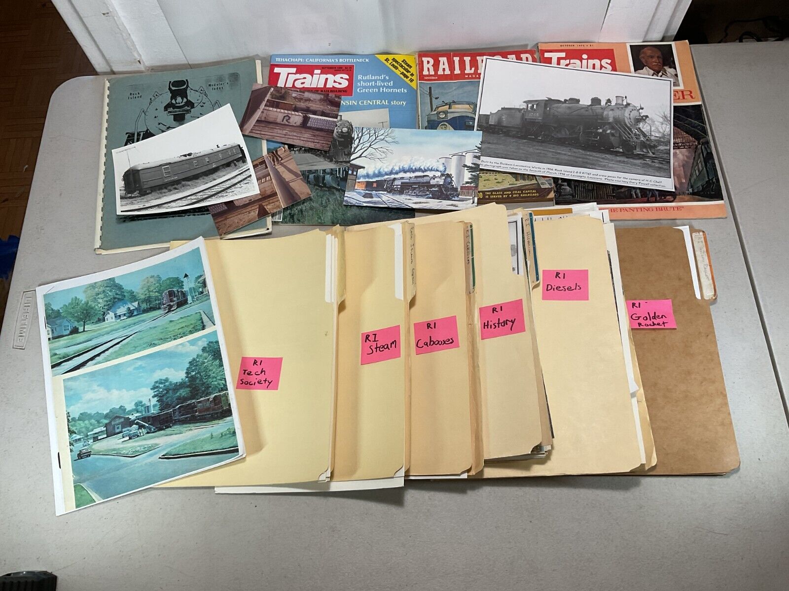 Massive Lot of Rock Island Locomotive/ Rolling Stock Photos, Papers, Etc.