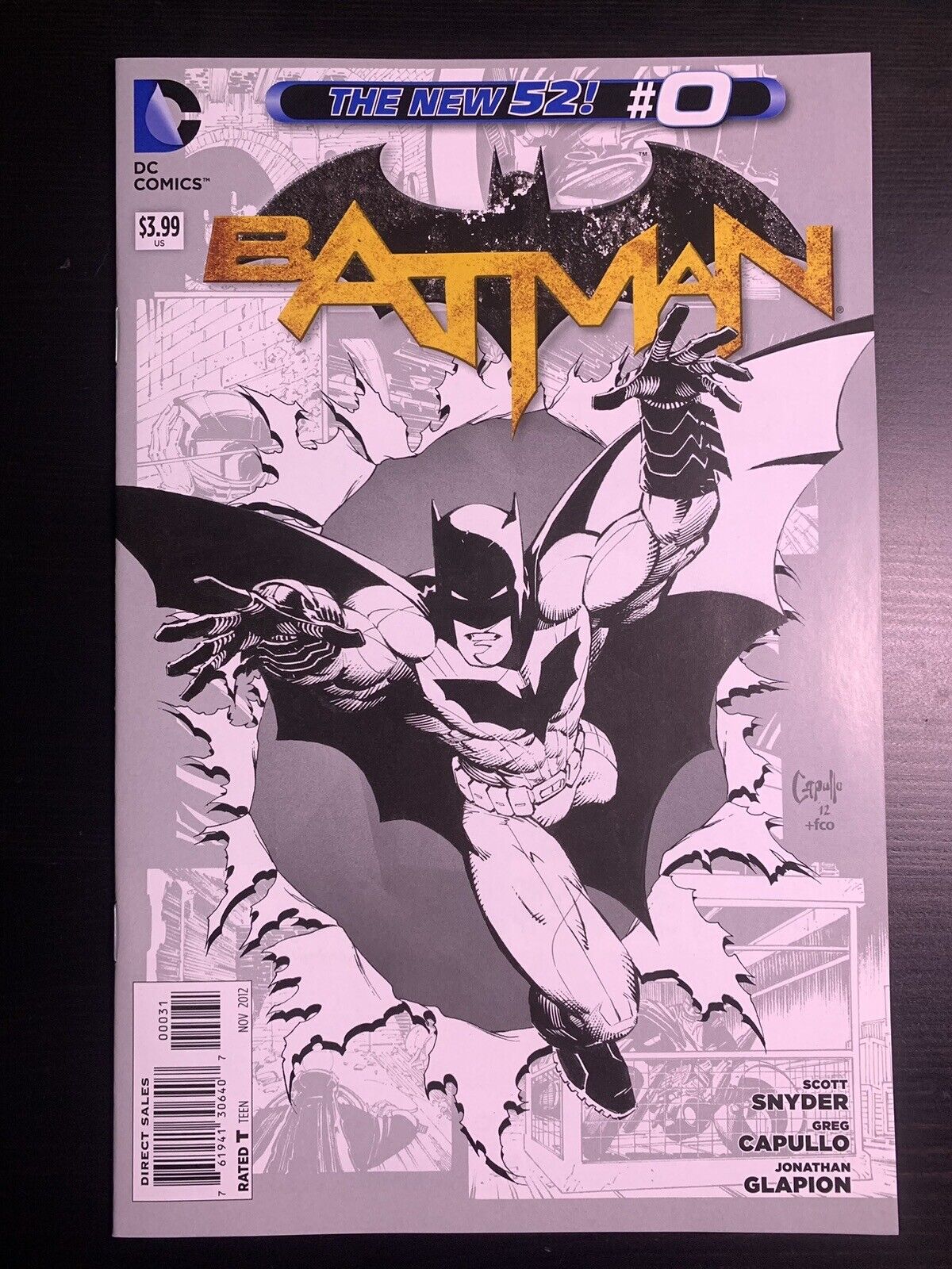 Batman #0 NM DC 2012 Sketch Variant 1:100 Capullo | Combined Shipping Available