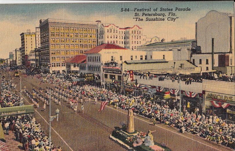 Postcard Festival of States Parade St Petersburg FL
