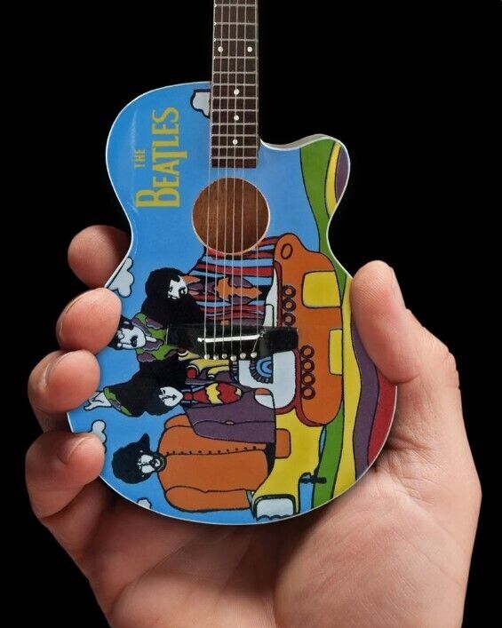 Replica The Beatles Fab Four Yellow Submarine Miniature Acoustic Guitar