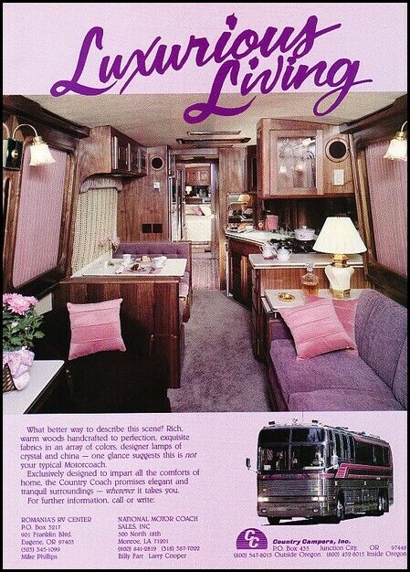 1987 Country Camper Coach Motorhome  Advertisement Print Art Car Ad J772A