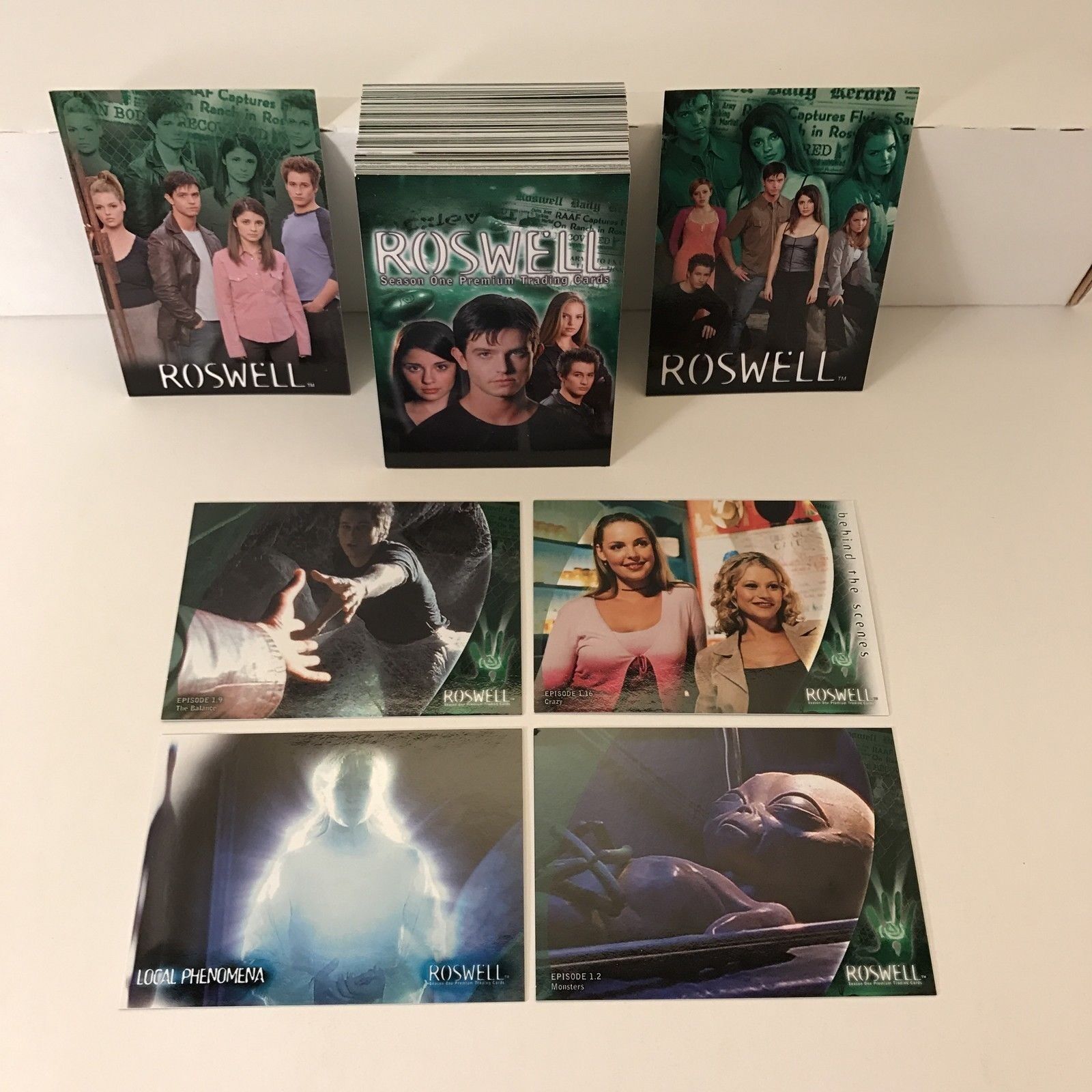 ROSWELL SEASON 1 (2000) COMPLETE CARD SET by JONATHAN FRAKES w/ 2 Promo Cards