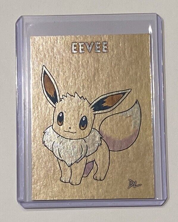 Eevee Platinum Plated Limited Edition Artist Signed Pokemon Trading Card 1/1