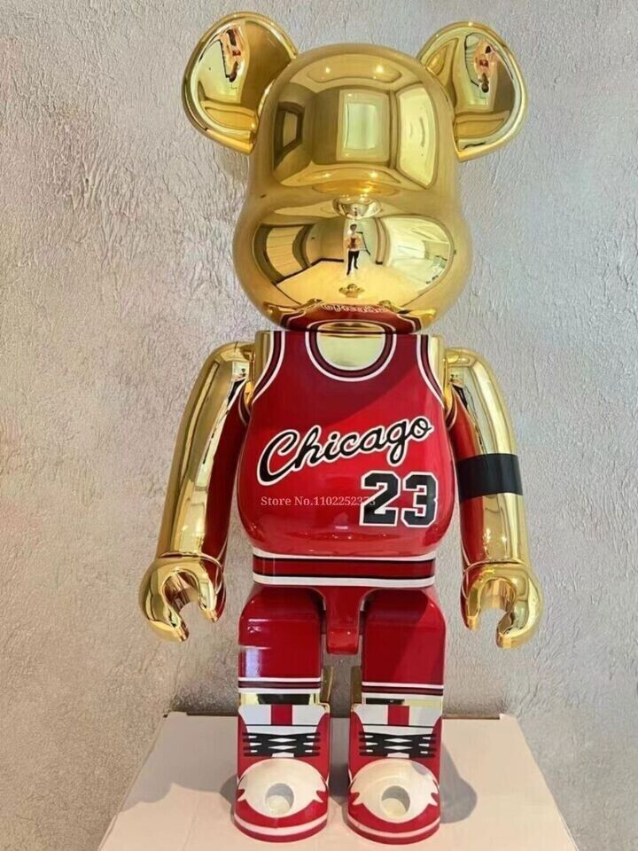 400%Bearbrick Michael Jordan #23 Chicago Red Gold Action Figure Art ornament toy