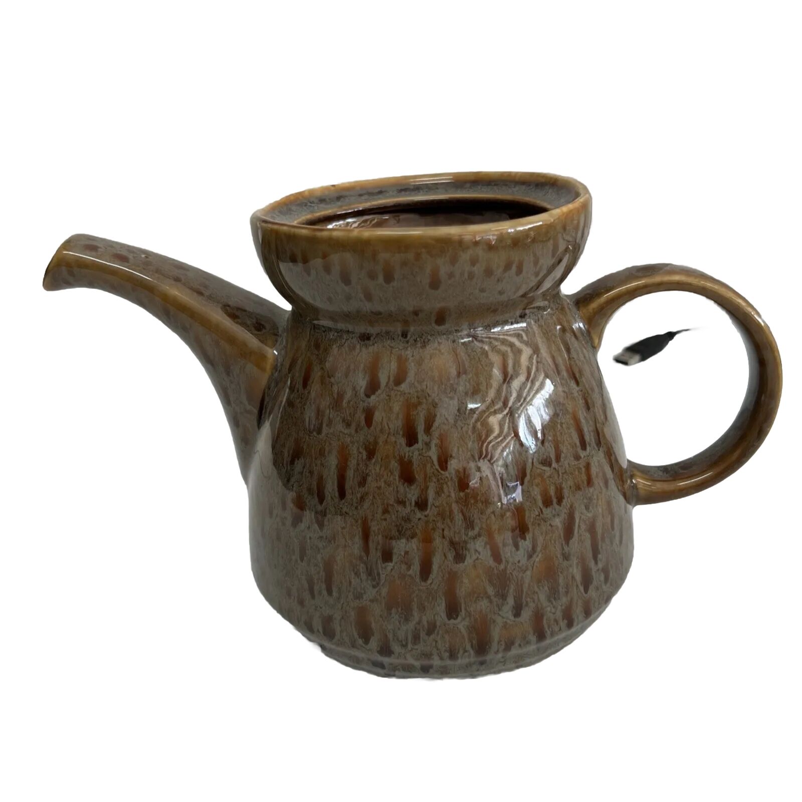 Gourmet Expressions 3 pc Stoneware Tea Teapot Brown Green