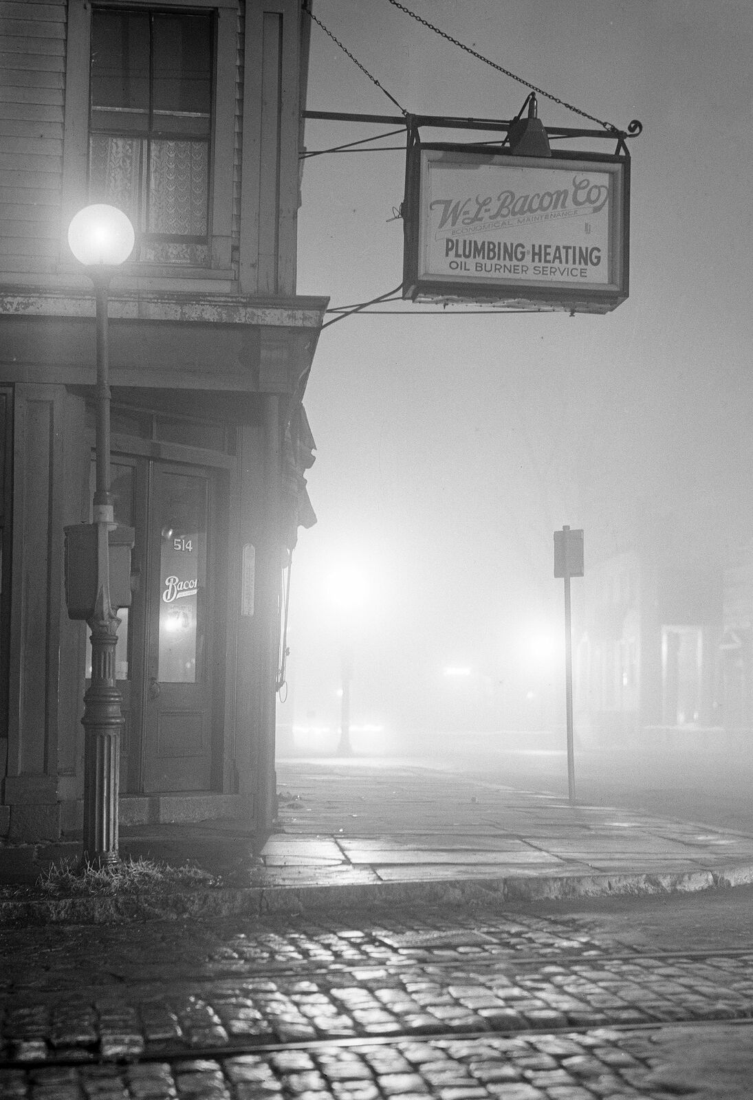 1941 Foggy Street Corner, New Bedford, MA Vintage Old Photo 13\