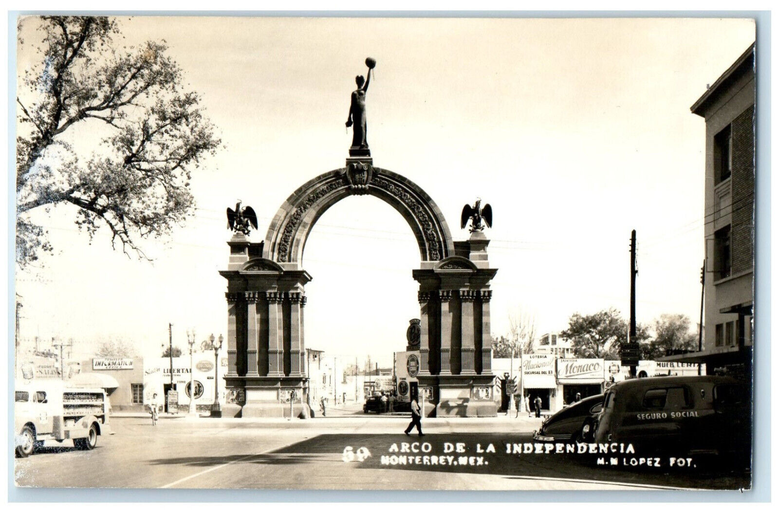 c1940's Arco De La Independencia Monterrey Nuevo Leon Mexico RPPC Photo Postcard