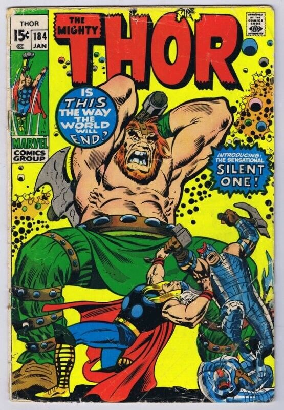 Thor #184 ORIGINAL Vintage 1971 Marvel Comics 1st Silent One 1st Infinity