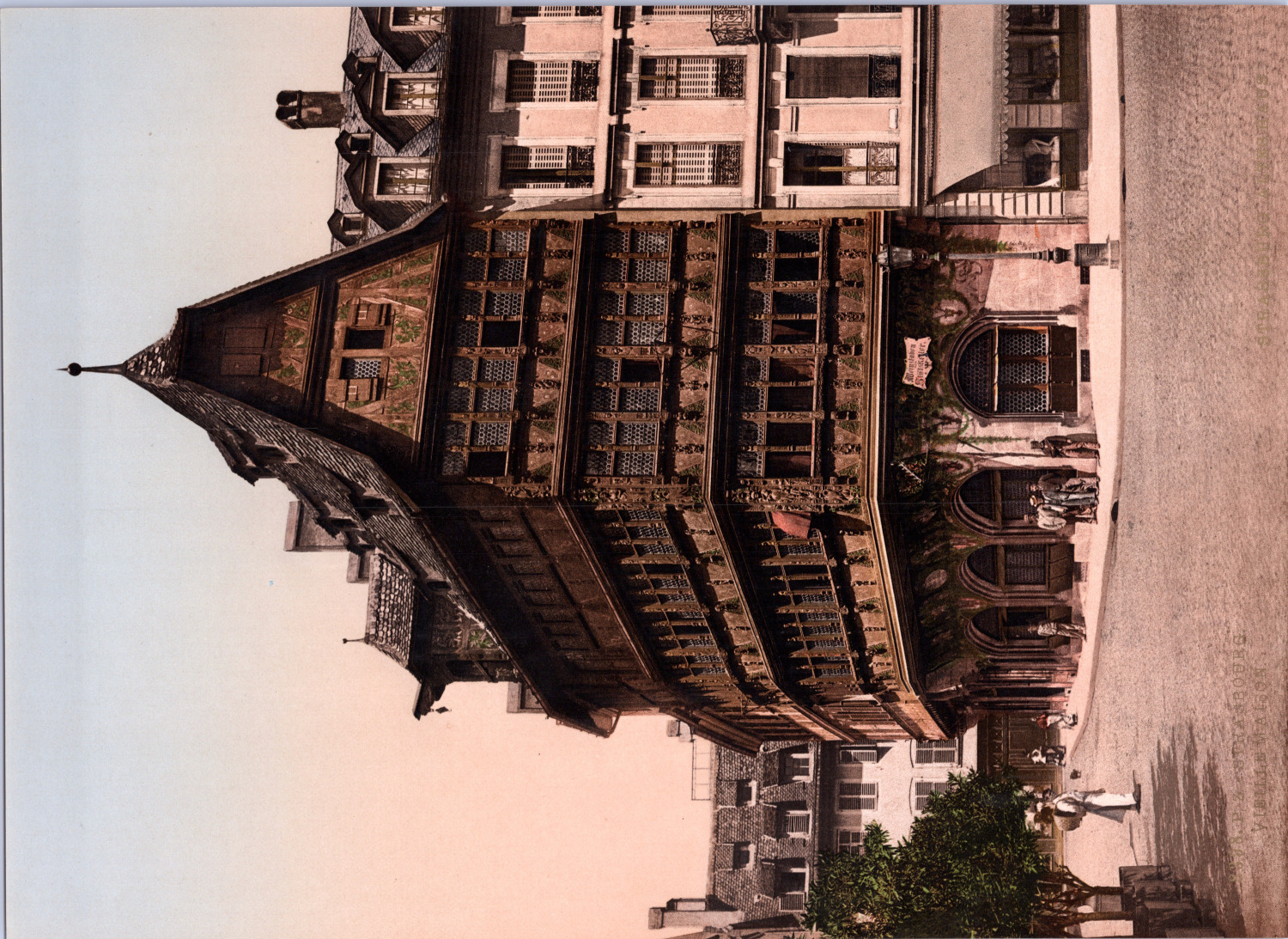 France, Strasburg. Old house. (FRANCE) vintage print photochromie, vintage ph