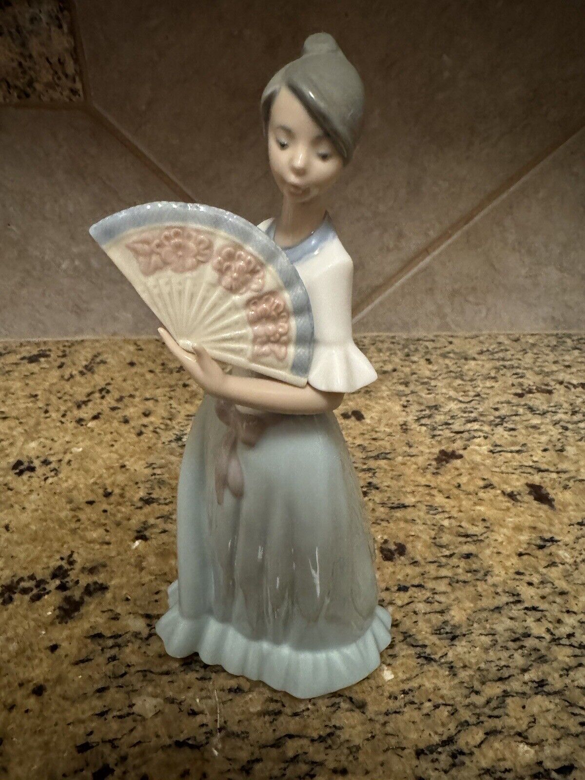 Lladro NAO Figurine - 1245 Splendorous Summer Girl with Fan (retired)