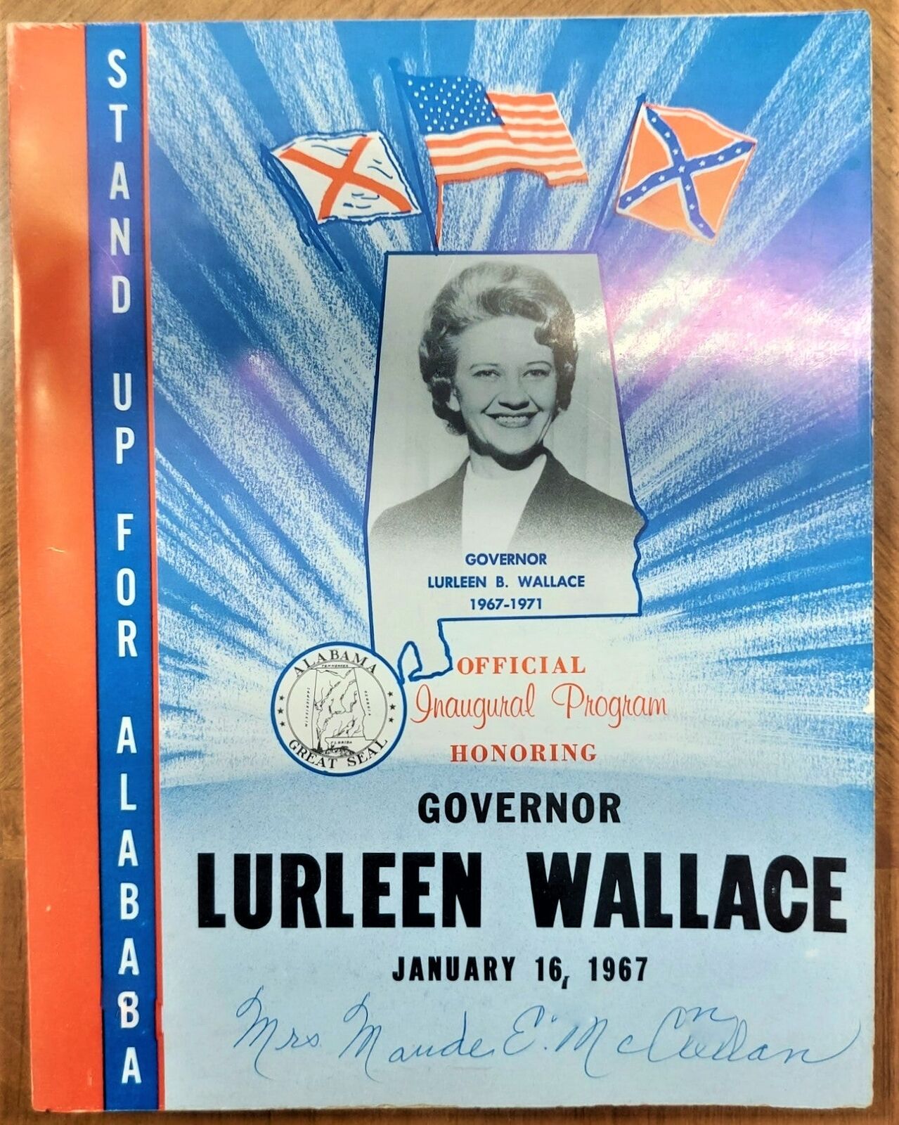 Official Inaugural Program Honoring Governor Lurleen Wallace - Jan 16, 1967