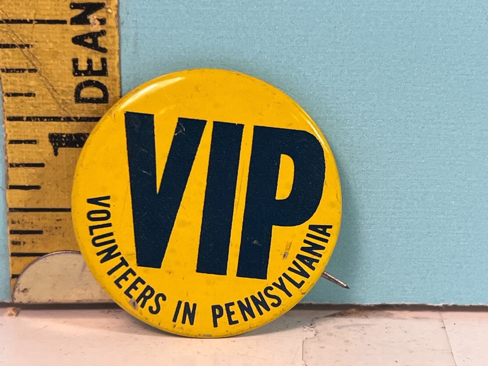 Vintage VIP Volunteers in Pennsylvania Pinback.